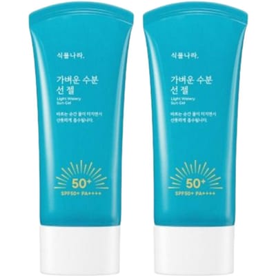 Shingmulnara Zuurstof Water Lichte Zon Gel 60ml x 2 stuks Set, Gewichtloze Hydratatie & Frisse Dagelijkse UV Bescherming blue