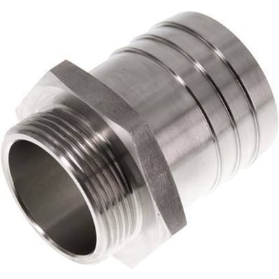 G 1 1/2'' Buitendraad x 50mm RVS Slangpilaar 40 Bar
