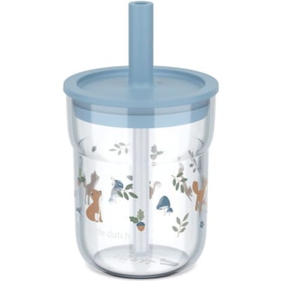 Mepal Mio Kinderbeker met rietje Little Dutch - 250 ml - Makkelijk vast te houden - Kinderservies - Forest Friends