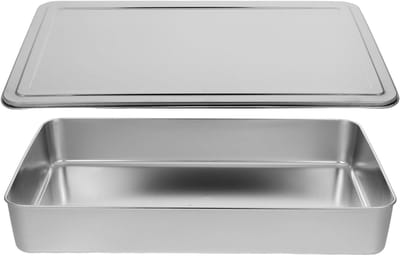 Rechthoekige Bakvorm - Ovenschaal Roestvrij - Cakes Bakken - Gelijkmatige Warmte - 44.5x29.5x6.7cm - Zilver