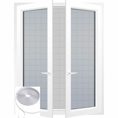 Luance Vliegen/insecten opzet raam hor - wit - 150 x 250 cm - hordoeken met klittenband