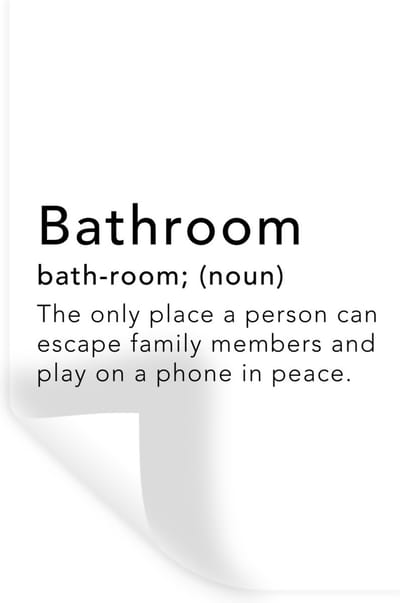 Muurstickers - Sticker Folie - Spreuken - Quotes - The only place a person can play on a phone in peace - Bathroom - Badkamer - 20x30 cm - Plakfolie - Muurstickers Kinderkamer - Zelfklevend Behang - Zelfklevend behangpapier - Stickerfolie