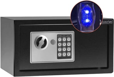Veilige Digitale Kluis met Sensorlicht en Verankering voor Muur of Kast
