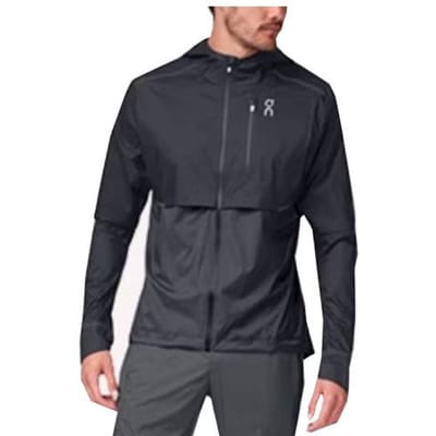 Veste Météo Couleur Unie Décontractée à Capuche Tous Temps Légère Protectrice Résistante à l'Eau Veste Homme Noir Gris Foncé 104.4005 S black