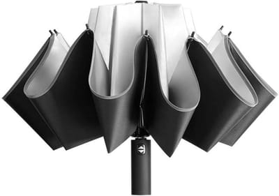 ByShane - Omgekeerde Paraplu met UV-bescherming en Reflecterende Strip - Winddicht en Compact - Automatisch Openen en Sluiten - Ideaal voor Regen en Reizen - Zwart