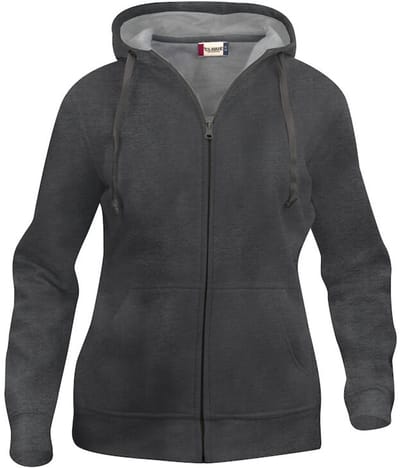 Basic hoody full zip ds antraciet mélange xl