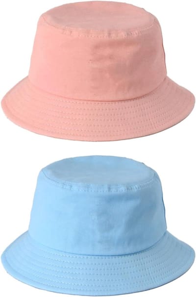 Zomerhoed Kinderen - Strandhoed Baby - Bescherming tegen zon - Verstelbare band - 2 stuks - Roze en blauw