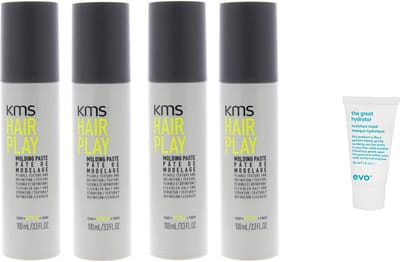 4 x KMS Hair - Hair Play Molding Paste - 100ML + Willekeurig Travel Size
