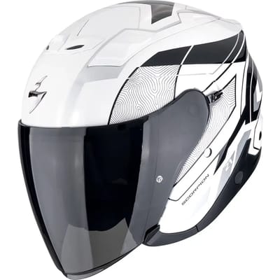 Scorpion EXO-Z1 Vue Zwart Wit Zilver Jethelm - Helm