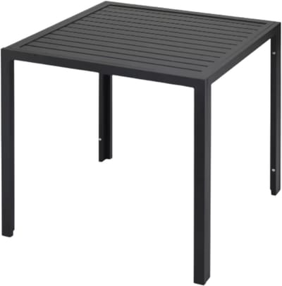 Tuintafel - Buitentafel - Eettafel buiten - Weerbestendige Terrastafel - Rechthoekige Aluminium Tafel - 75x75x73 cm - Voor Tuin en Achtertuin - Zwart