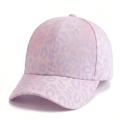 Roze lichtroze luipaardprint baseball pet dames – pastel cap met subtiel dierenprint patroon en gebogen klep – verstelbare casual baseball pet voor dagelijks gebruik en outdoor activiteiten