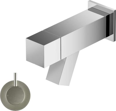 Hotbath Dude QW001GN - fonteinkraan - 1-knop - afbouwdeel - - 11.4 cm - Vierkant - Geborsteld Nikkel