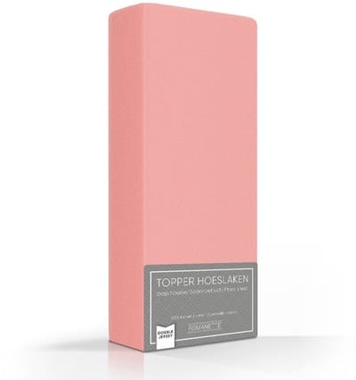 Romanette Zachte Dubbel Jersey Topper Hoeslaken - Tweepersoons (140/150x200/210/220 cm) - Roze
