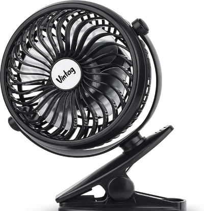 Mini Ventilator - Ventilator Met Clip - 3 Standen - Oplaadbare USB ventilator - Voor Kinderen EN Volwassenen - Ideaal voor Bureau/Loopband/Kinderwagen etc. - Zwart