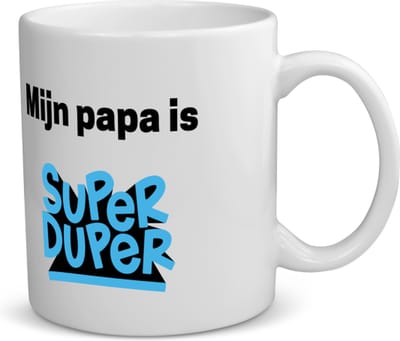 Akyol - mijn papa is super duper koffiemok - theemok - Vader - meest geweldige papa - vader cadeautjes - vaderdag - verjaardag - geschenk - kado - vader artikelen - 350 ML inhoud