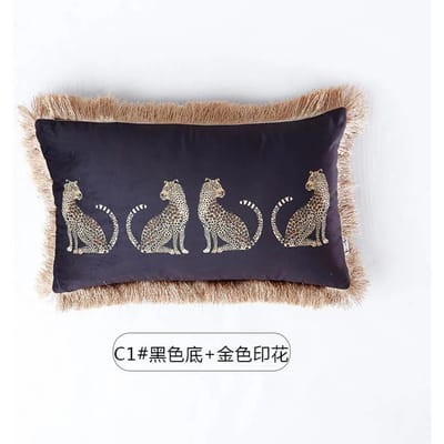 Amerikaanse Luxe Stijl Luipaard Goud Kwast Kussensloop Decoratieve Huis Kussensloop Bohemien voor Bed Woonkamer Bank Kussenslopen Pillow Case