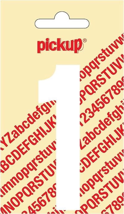 Pickup plakcijfer Nobel 90 mm wit 1 - 310120901