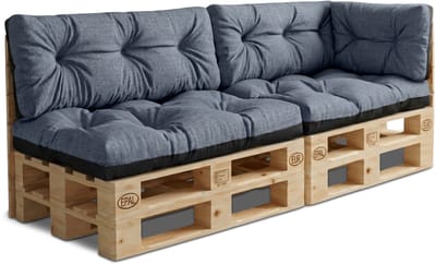 Palletkussens Outdoor Kussen Set van 5 palletkussens - Kussens voor pallets Euopallets palletbank en palletmeubels palletkussens Jeans Eco linnen