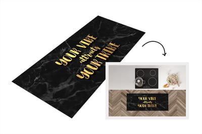 Keukenloper - Loper keuken - Quotes - Spreuken - Goud - Marmer - 120x50 cm - Keukenloper vinyl
