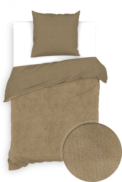 Zohome Velluto Dekbedovertrek - Eenpersoons - Katoen - 140x200-220cm - Goud