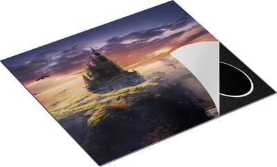 Chefcare Inductie Beschermer Oud Kasteel op een Heuvel - 60x50 cm - Afdekplaat Inductie - Kookplaat Beschermer - Inductie Mat