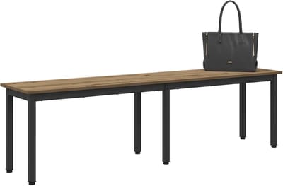 Eetbank Hout - Bankje Keuken - Aan Tafel Zitten - Stevig Metaal Frame - 160 cm - Eiken