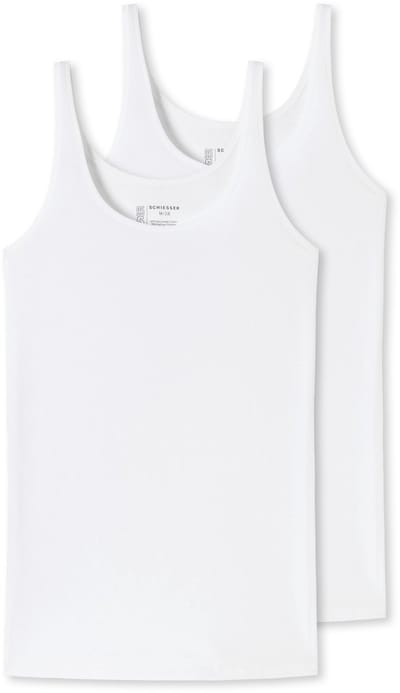 SCHIESSER 95/5 singlet (2-pack) - dames top biologisch katoen wit