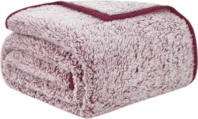 Ultra Zachte Fleece Deken 60x70 Inch - Warm Sherpa Microfiber Plaid voor Bank - Lichtgewicht, Omkeerbaar, Rood