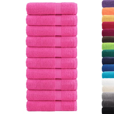vidaXL - Badhanddoeken - SOLUND - 10 - st - 600 - g/m² - 70x140 - cm - roze