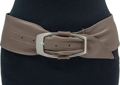Dames nappa heupriem taupe - 8 cm breed - Nappa - Brede riem - Casual - Maat 95