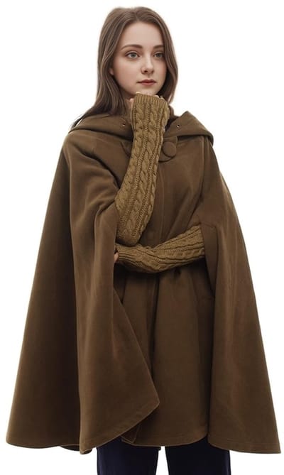 Cosensi- Vampiercape Modieus - Cape met Capuchon - Cosplay Kostuum - Uniseks - Lange Stijl 137 cm - Hoge Kwaliteit 64% Polyester/36% Wol - Kostuumcape
