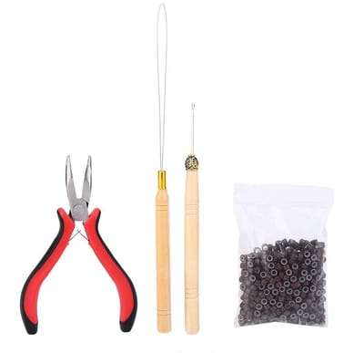 Dailygoods- Haarverlengingsset Professioneel - Connector Kit - Tang/Haken - 500 Micro Ringen - Antislip - Lichtgewicht Handvat - Haarextensies
