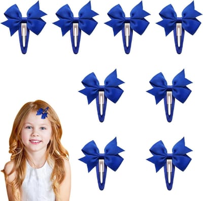 8 Stuks Haarspeldjes met Strik voor Kinderen, Schattige Haarclips voor Meisjes, Mode Haaraccessoires en Antislip Pony Grippers