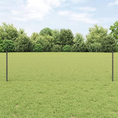 Hekpalen set - Tuinafrastering metaal - Buitenruimte verfraaien - Gepoedercoat staal - 11 stuks 60 cm - Grijs