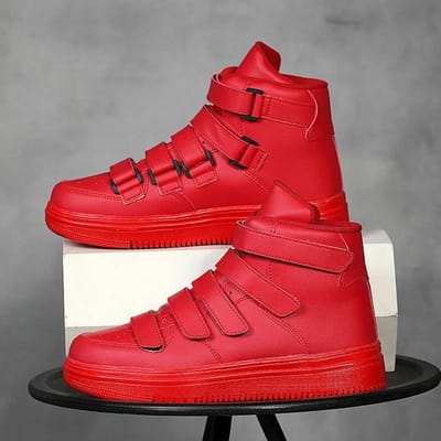 Klassiek Leer Heren Witte Sneakers Ademend comfort Casual Schoenen Heren Mode Outdoor Wandelschoenen 41 red