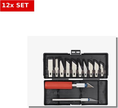 12-delige Precisie Messen Set – Hobbymes & Snijmes Set – Inclusief Verwisselbare Mesjes – Voor Knutselen, Modelbouw & DIY