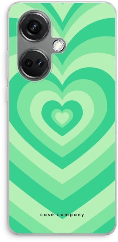 Case Company® - Hoesje geschikt voor OnePlus Nord CE 3 hoesje - Hart Groen - Soft Cover Telefoonhoesje - Bescherming aan alle Kanten en Schermrand