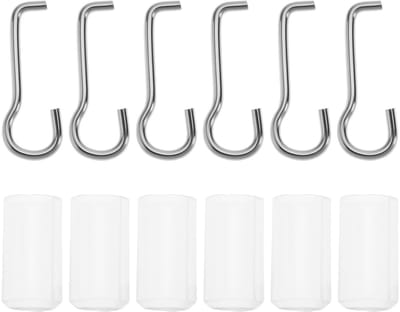 Dailygoods- Jaloezieën Haken 6x - Vervangingshaken - Roestvrij Staal - Voor 1 Inch Vierkante Hoofdrails - Eenvoudige Installatie - Lichtblokkering en Privacycontrole - Jaloezieën Onderdelen