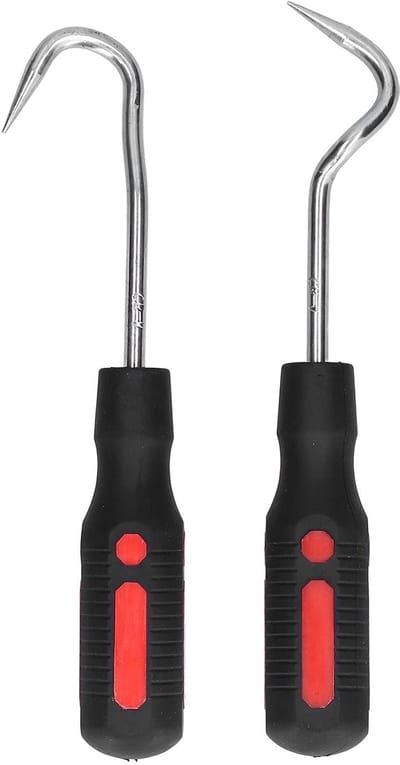 Dailygoods- Slangtrekker 2 Stuks - Slangverwijderingshaak - Reparatietool - Staal - Comfortabele Handgreep - Geschikt voor Radiatorslang - Slangverwijderingsgereedschap