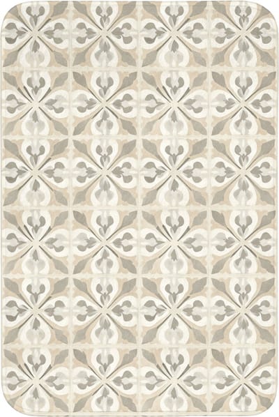 Badmat 60x90 cm - Antislip - Tegel - Motief - Beige - Badmatten voor badkamer - Badkamermat - Douchemat - Badkamer mat
