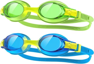 Set van 2 Kinderen Zwembrillen met Antivfoglenzen – Waterproof en Geschikt voor 3-14 Jaar