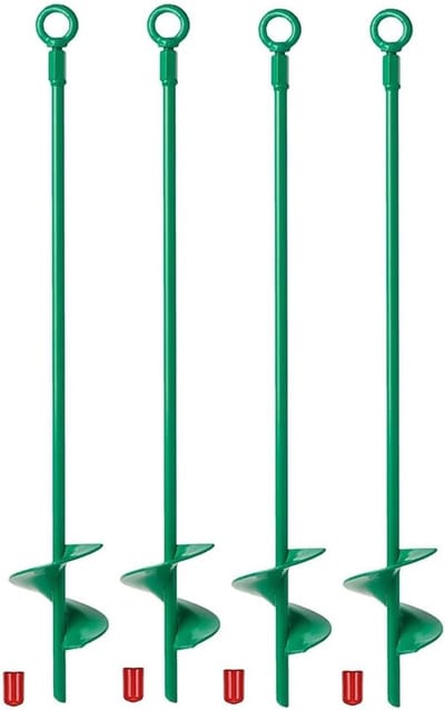 Grondankers Set - Robuuste Haken - Tent Bevestigen - Stalen Constructie - 46cm Lengte - Groen
