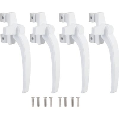 4PCS Poignée de Fenêtre Alliage d'Aluminium Poignée de Fenêtre Verrou pour Porte Coulissante Interne et Externe blanc