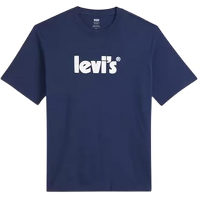 Levis Heren-T-shirt van katoen met ruime pasvorm en korte mouwen (Donkerblauw)