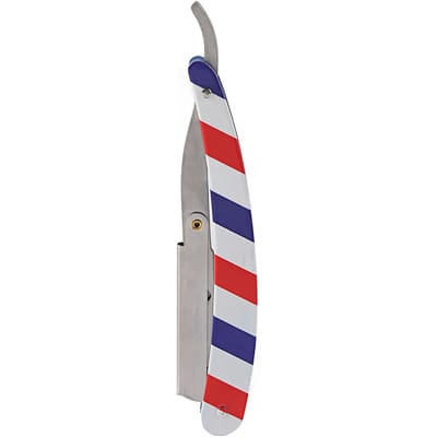 Rasoir Droit Classique de Barbier Vintage avec Mécanisme de Remplacement Facile des Lames Rasage de Barbe gray