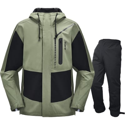 Arashiyama Regenpak Set voor en Meer met Reflecterende Ideaal voor Buiten en Tyfoonbescherming Mannen Golf, Werk, [Waterdicht, Winddicht, Lichtgewicht, gray