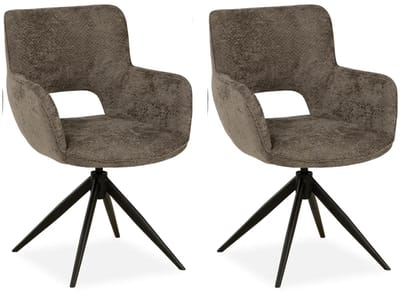MX Sofa - Eetkamer stoel Darwin - Taupe (set van 2 stuks)