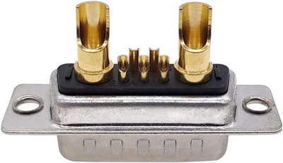 Hoge Stroom Connector - Adapter Plug - Apparatuur Verbinden - Vergulde Hoge Stroom - 7W2 5+2 - Zilverkleurig