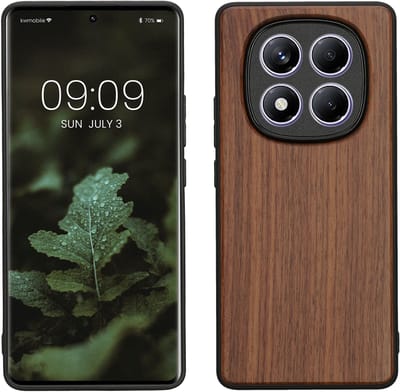 kwmobile telefoonhoesje geschikt voor Xiaomi Redmi Note 14 Pro 4G - Hoesje met bumper in donkerbruin - Backcover - hout
