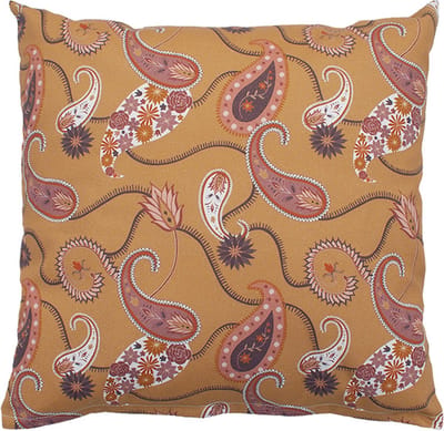 Kussens woonkamer - Kussen PAISLEY 45×45 cm | okergeel - Kussenhoes met verborgen ritssluiting en kussen